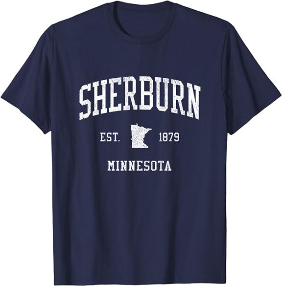 Sherburn Minnesota MN T-Shirt Vintage Athletic Sports Design Tee