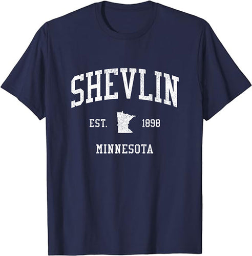 Shevlin Minnesota MN T-Shirt Vintage Athletic Sports Design Tee