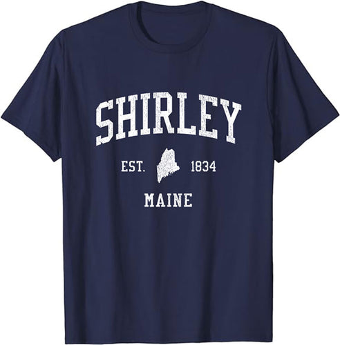 Shirley Maine ME T-Shirt Vintage Athletic Sports Design Tee