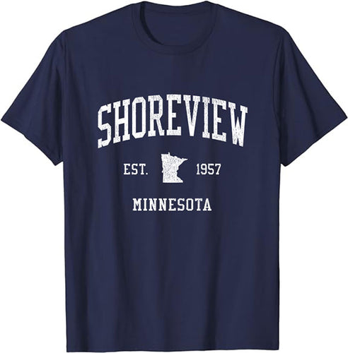 Shoreview Minnesota MN T-Shirt Vintage Athletic Sports Design Tee