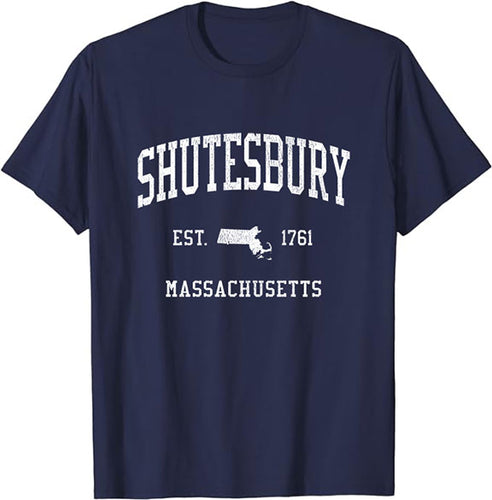 Shutesbury Massachusetts MA T-Shirt Vintage Athletic Sports Design Tee