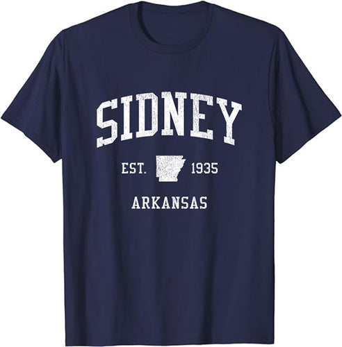 Sidney Arkansas AR T-Shirt Vintage Athletic Sports Design Tee