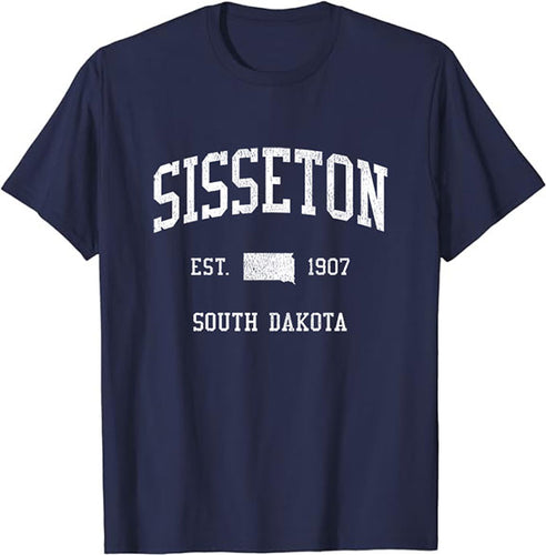 Sisseton South Dakota SD T-Shirt Vintage Athletic Sports Design Tee