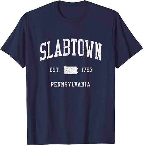 Slabtown Pennsylvania PA T-Shirt Vintage Athletic Sports Design Tee