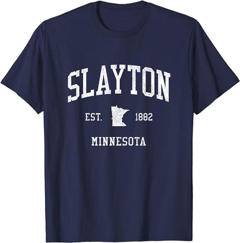 Slayton Minnesota MN T-Shirt Vintage Athletic Sports Design Tee