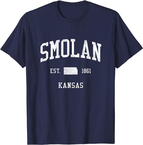 Smolan Kansas KS T-Shirt Vintage Athletic Sports Design Tee