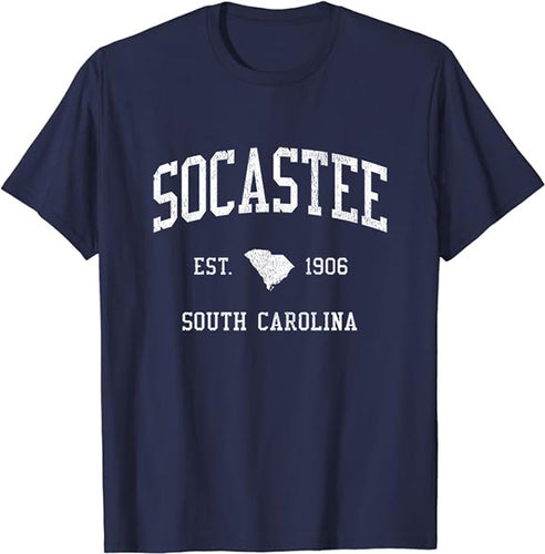 Socastee South Carolina SC T-Shirt Vintage Athletic Sports Design Tee