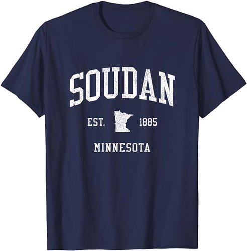 Soudan Minnesota MN T-Shirt Vintage Athletic Sports Design Tee