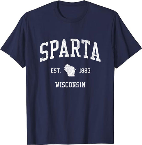 Sparta Wisconsin WI T-Shirt Vintage Athletic Sports Design Tee