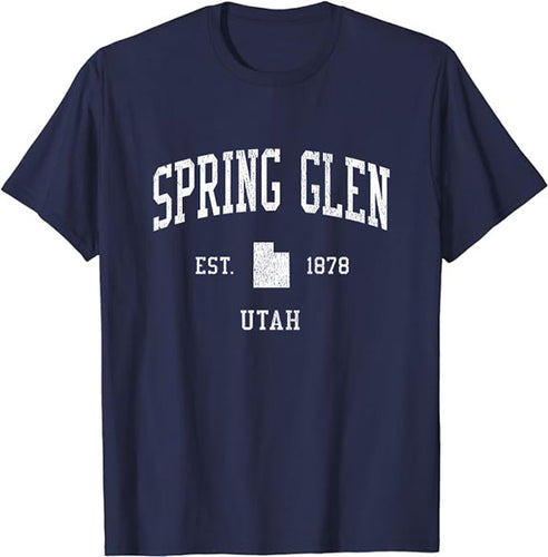 Spring Glen Utah UT T-Shirt Vintage Athletic Sports Design Tee