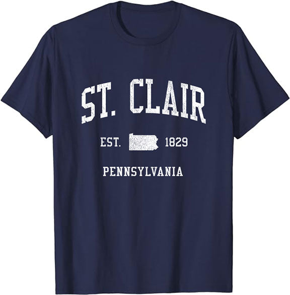 St. Clair Pennsylvania PA T-Shirt Vintage Athletic Sports Design Tee