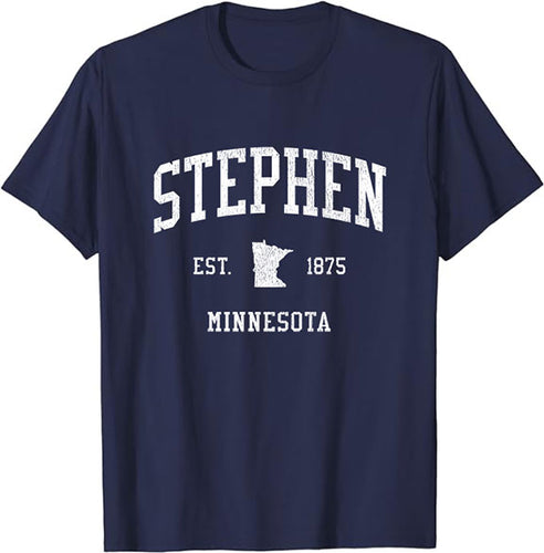 Stephen Minnesota MN T-Shirt Vintage Athletic Sports Design Tee