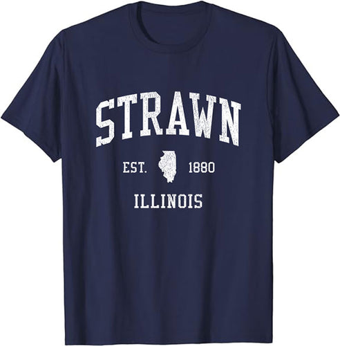 Strawn Illinois IL T-Shirt Vintage Athletic Sports Design Tee