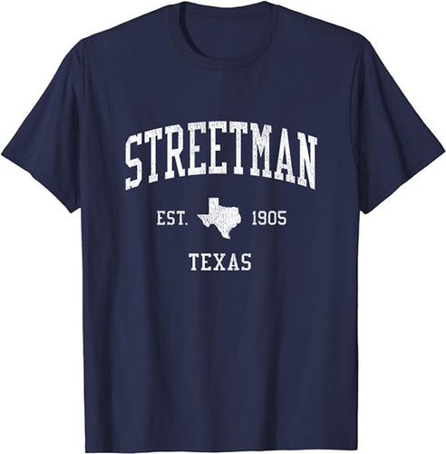 Streetman Texas TX T-Shirt Vintage Athletic Sports Design Tee