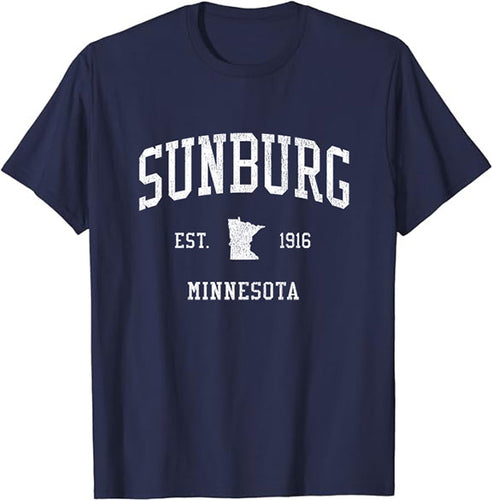 Sunburg Minnesota MN T-Shirt Vintage Athletic Sports Design Tee