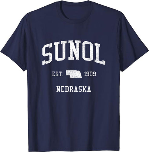 Sunol Nebraska NE T-Shirt Vintage Athletic Sports Design Tee