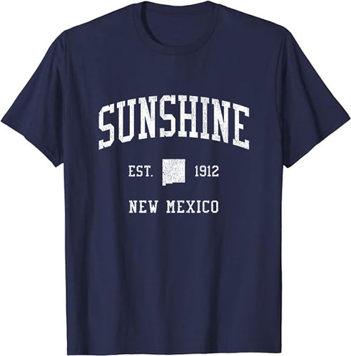 Sunshine New Mexico NM T-Shirt Vintage Athletic Sports Design Tee