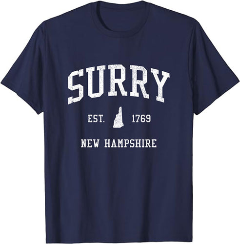 Surry New Hampshire NH T-Shirt Vintage Athletic Sports Design Tee