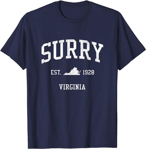 Surry Virginia VA Vintage Athletic Sports Design T-Shirt JS01