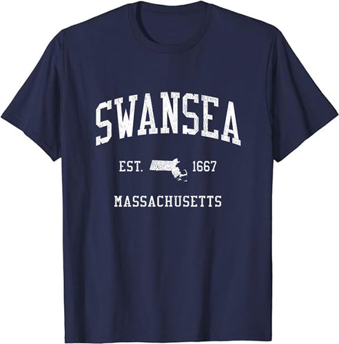 Swansea Massachusetts MA T-Shirt Vintage Athletic Sports Design Tee