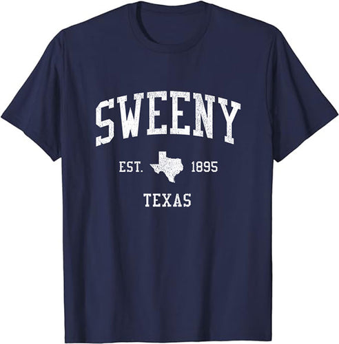 Sweeny Texas TX T-Shirt Vintage Athletic Sports Design Tee