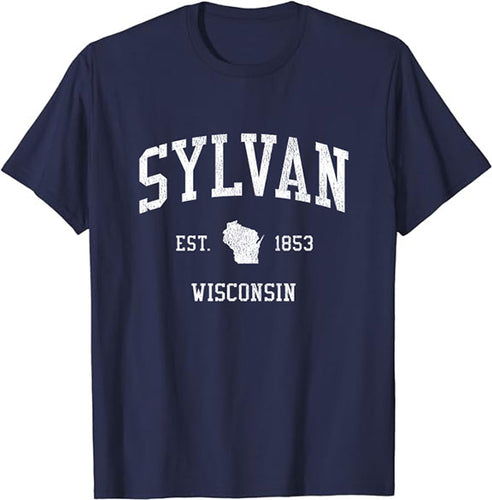 Sylvan Wisconsin WI T-Shirt Vintage Athletic Sports Design Tee