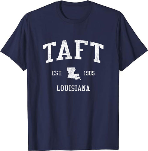 Taft Louisiana LA T-Shirt Vintage Athletic Sports Design Tee