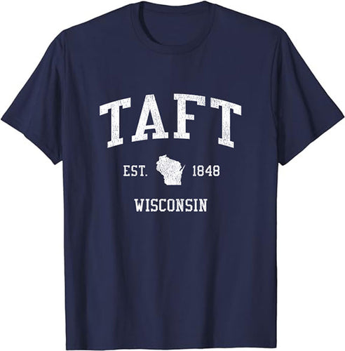 Taft Wisconsin WI T-Shirt Vintage Athletic Sports Design Tee