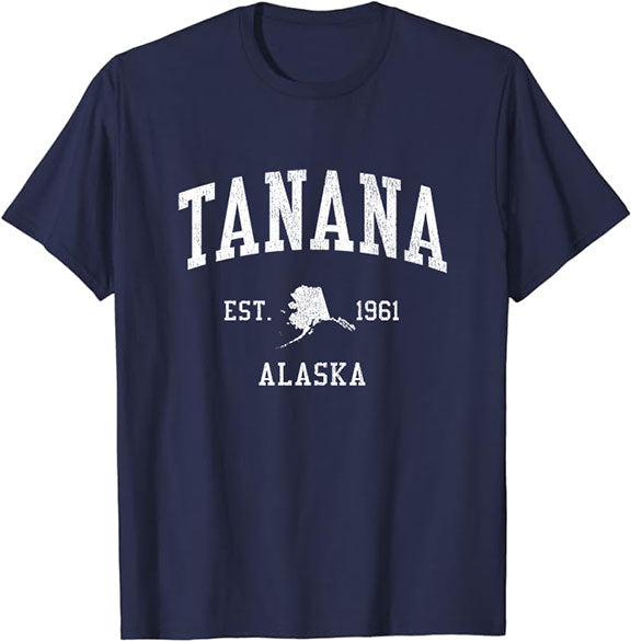 Tanana Alaska AK T-Shirt Vintage Athletic Sports Design Tee