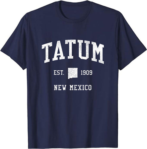 Tatum New Mexico NM T-Shirt Vintage Athletic Sports Design Tee