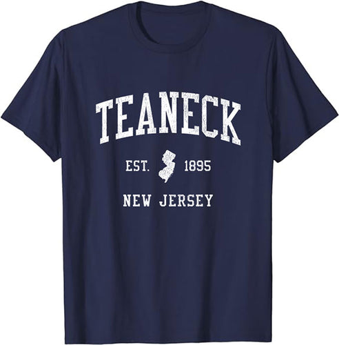 Teaneck New Jersey NJ T-Shirt Vintage Athletic Sports Design Tee