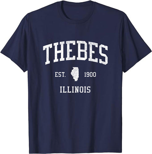 Thebes Illinois IL T-Shirt Vintage Athletic Sports Design Tee