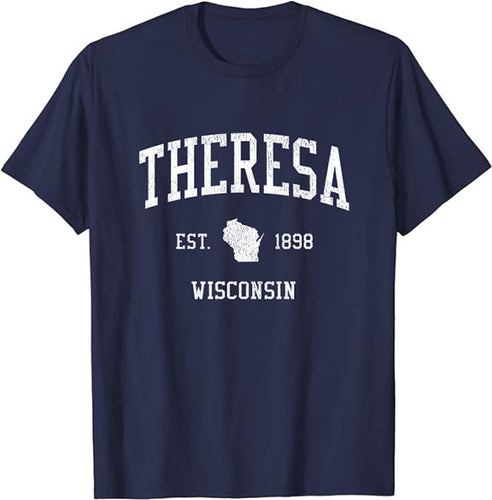 Theresa Wisconsin WI T-Shirt Vintage Athletic Sports Design Tee