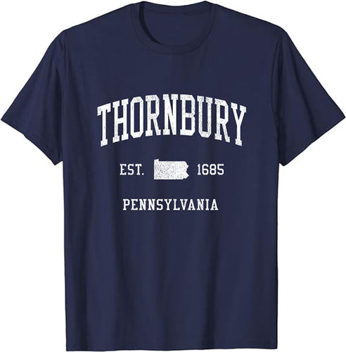 Thornbury Pennsylvania PA T-Shirt Vintage Athletic Sports Design Tee