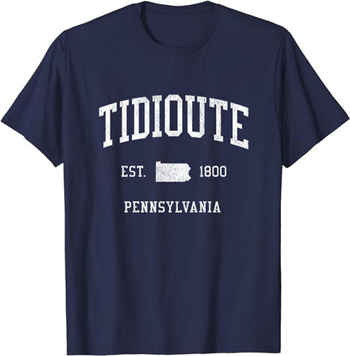 Tidioute Pennsylvania PA T-Shirt Vintage Athletic Sports Design Tee