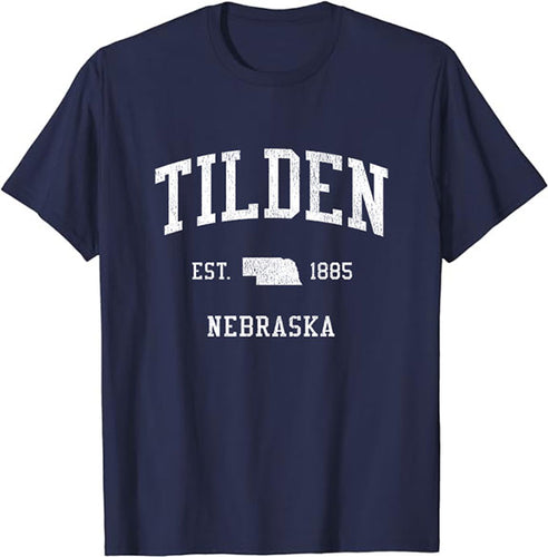 Tilden Nebraska NE T-Shirt Vintage Athletic Sports Design Tee