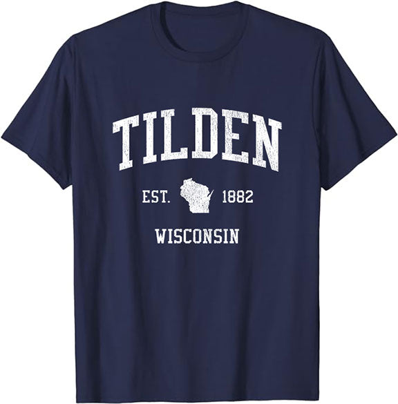 Tilden Wisconsin WI T-Shirt Vintage Athletic Sports Design Tee