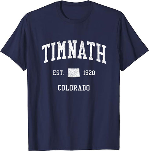 Timnath Colorado CO T-Shirt Vintage Athletic Sports Design Tee