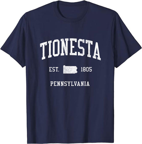 Tionesta Pennsylvania PA T-Shirt Vintage Athletic Sports Design Tee