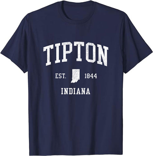 Tipton Indiana IN T-Shirt Vintage Athletic Sports Design Tee