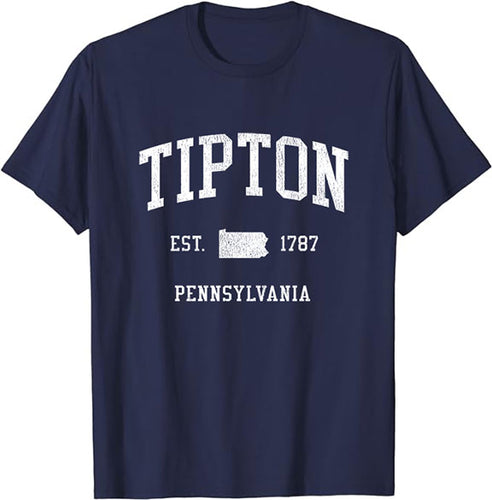 Tipton Pennsylvania PA T-Shirt Vintage Athletic Sports Design Tee