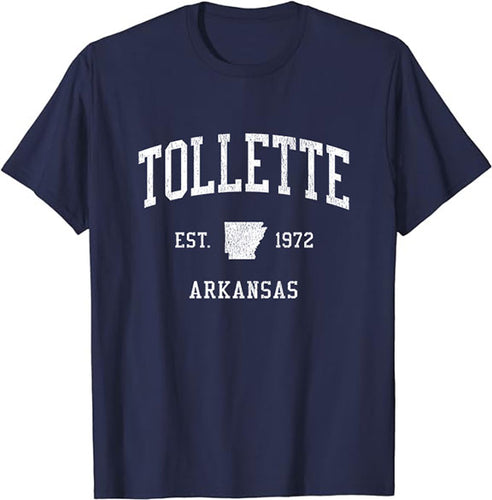 Tollette Arkansas AR T-Shirt Vintage Athletic Sports Design Tee