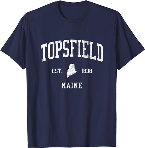 Topsfield Maine ME T-Shirt Vintage Athletic Sports Design Tee
