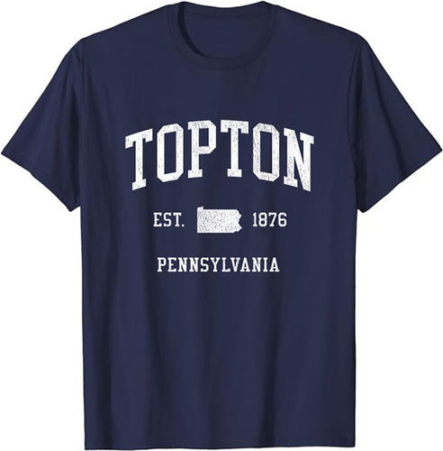 Topton Pennsylvania PA T-Shirt Vintage Athletic Sports Design Tee