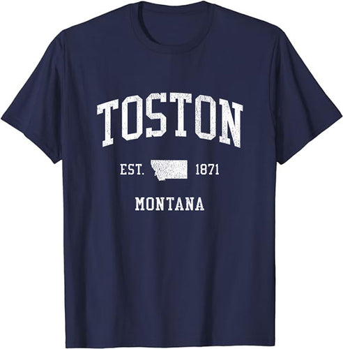 Toston Montana MT T-Shirt Vintage Athletic Sports Design Tee