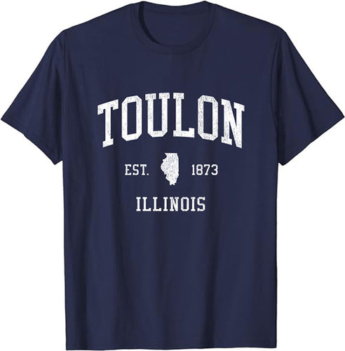 Toulon Illinois IL T-Shirt Vintage Athletic Sports Design Tee