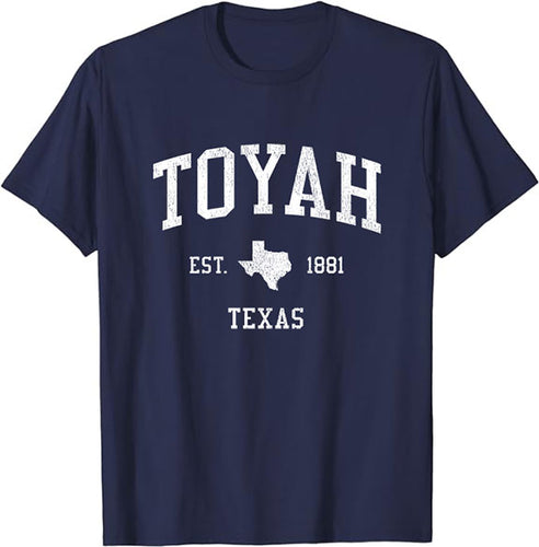 Toyah Texas TX T-Shirt Vintage Athletic Sports Design Tee