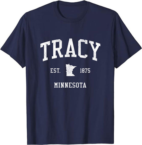 Tracy Minnesota MN T-Shirt Vintage Athletic Sports Design Tee