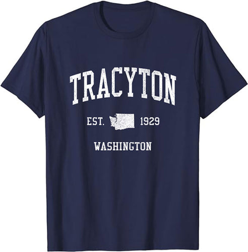 Tracyton Washington WA T-Shirt Vintage Athletic Sports Design Tee