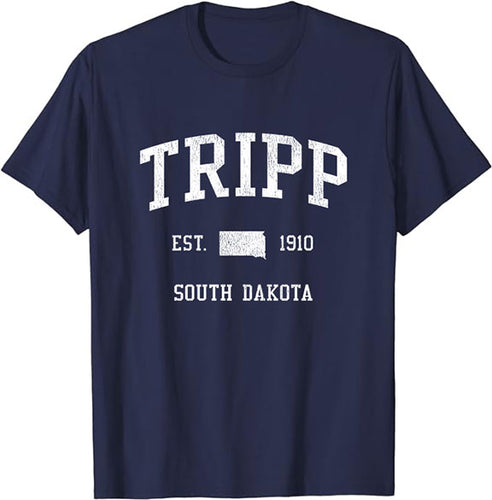 Tripp South Dakota SD T-Shirt Vintage Athletic Sports Design Tee